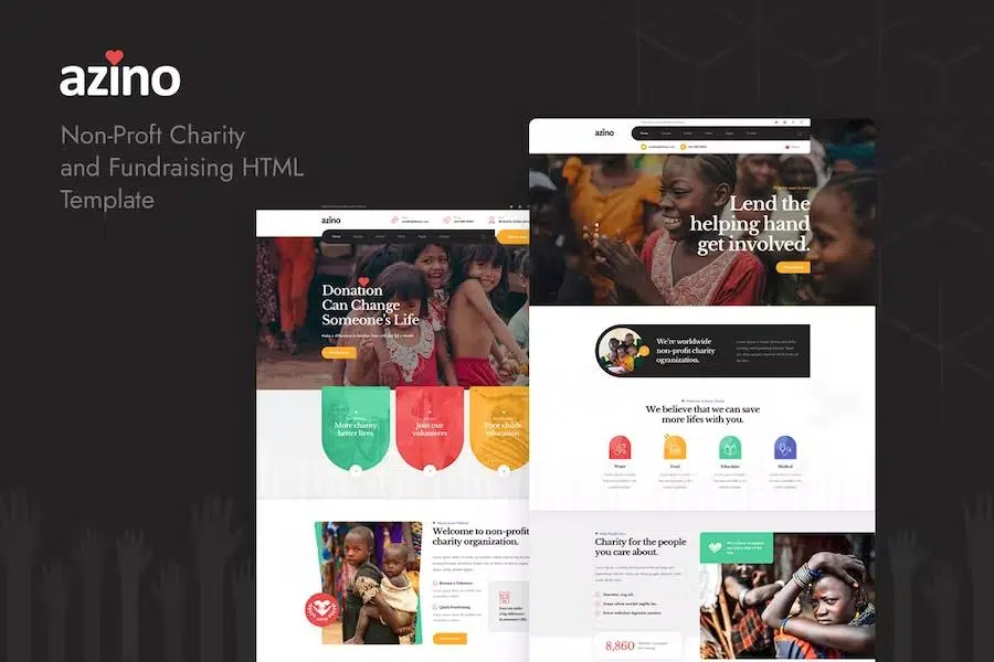 Azino – Nonprofit Charity HTML Template