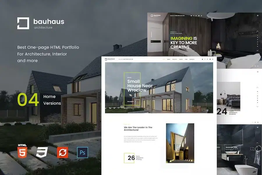 Bauhaus – Architecture & Interior Landing Page HTML Template