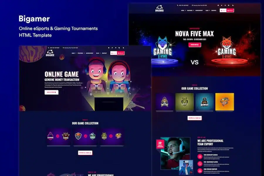 Bigamer – Online eSports And Gaming Tournaments HTML Template