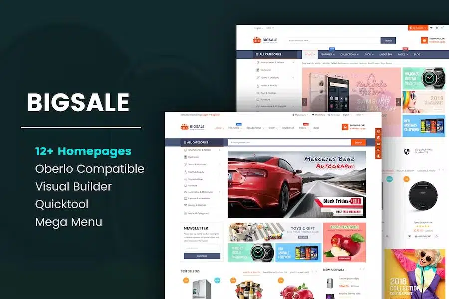 BigSale – The Clean, Minimal & Unlimited Bootstrap 4 Shopify Theme (12+ HomePages)