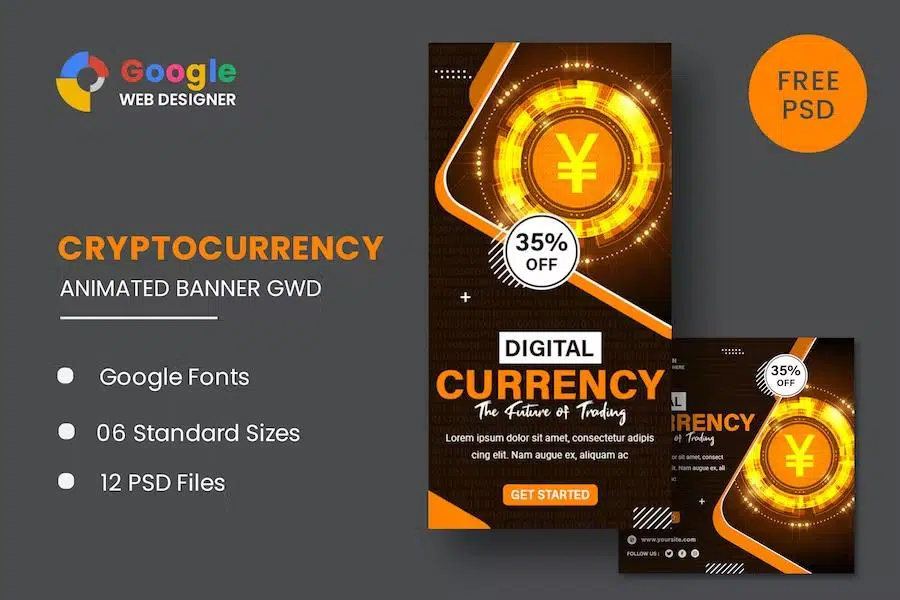 Bit Coin BTC Animated Banner Google Web Designer