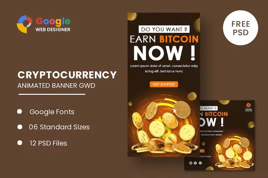Bitcoin Ads Animated Banner Google Web Designer