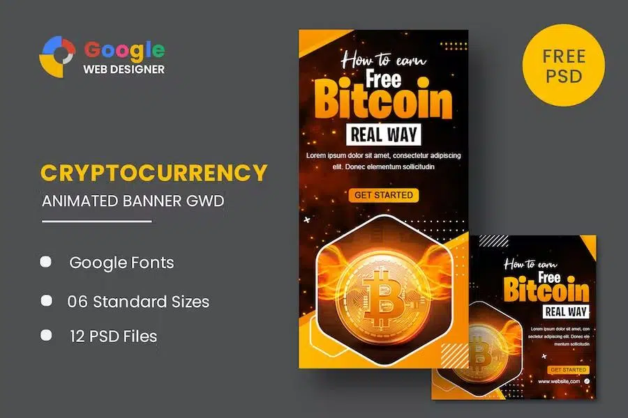 BitCoin Animated Banner Google Web Designer