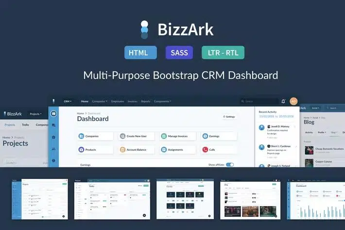 BizzArk – Multi-Purpose Business CRM Saas Admin