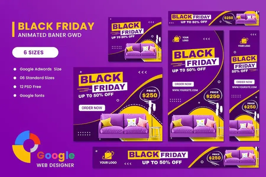 Black Friday Furniture HTML5 Banner Ads GWD