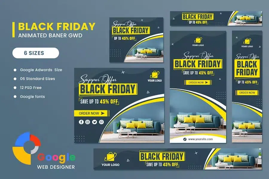 Black Friday Furniture HTML5 Banner Ads GWD