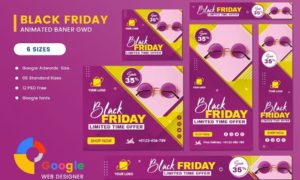 Black Friday Sale Fashion Eyewear HTML5 Banner Ads