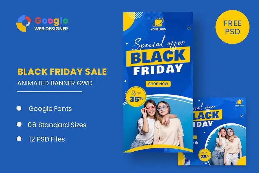 Black Friday Sale Fashion HTML5 Banner Ads GWD