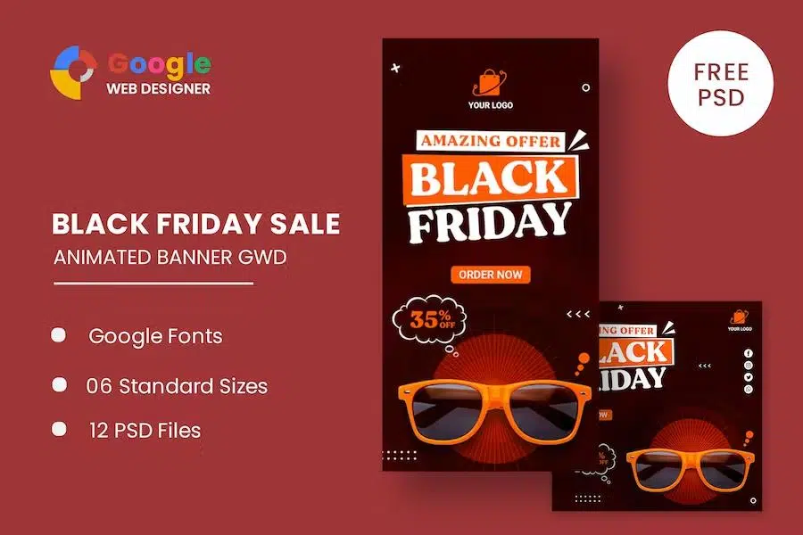 Black Friday Sale Fashion HTML5 Banner Ads GWD