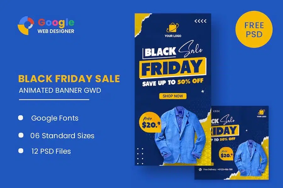 Black Friday Sale HTML5 Banner Ads GWD