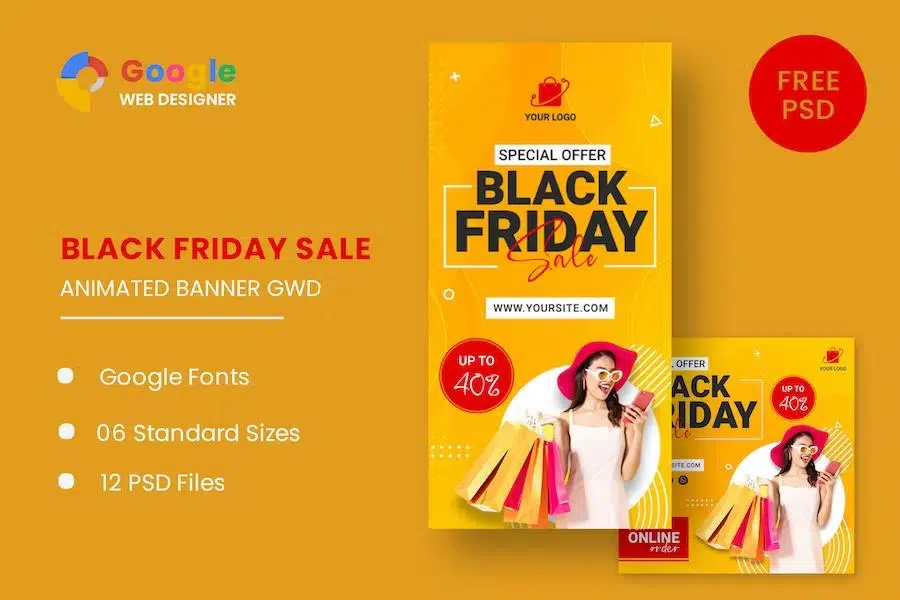 Black Friday Sale HTML5 Banner Ads GWD