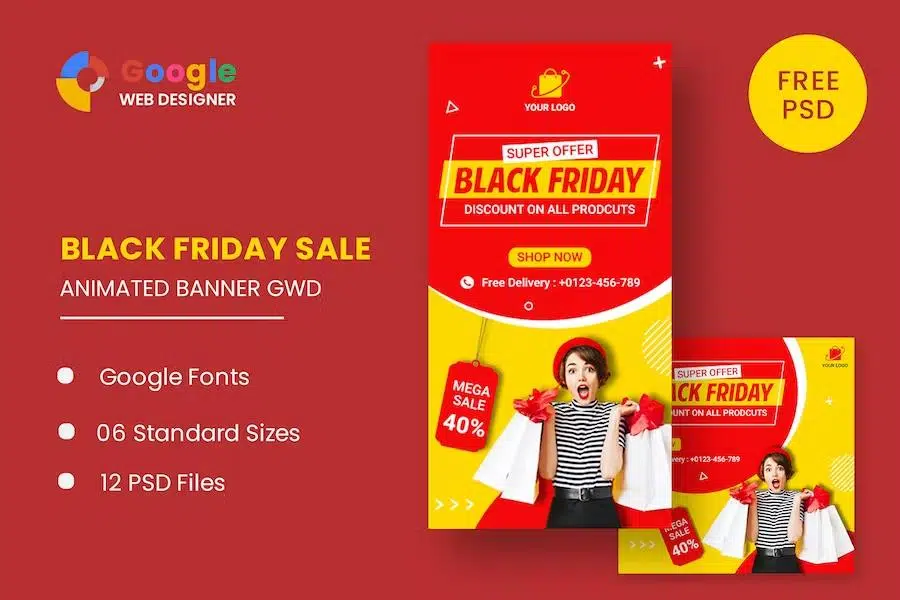 Black Friday Super Offer HTML5 Banner Ads GWD