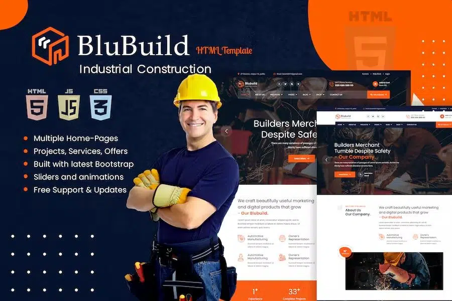 BluBuild – Industrial Construction HTML Template