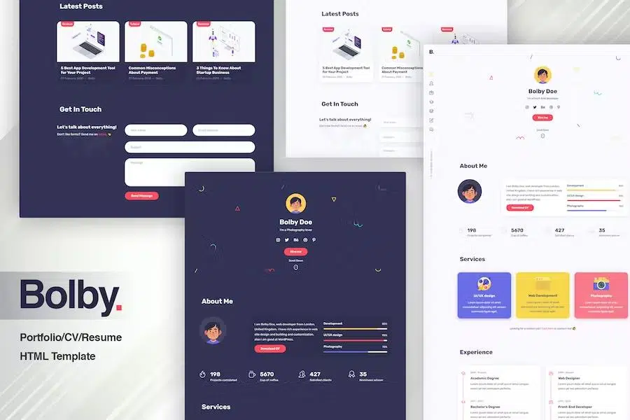 Bolby – Portfolio CV Resume HTML Template