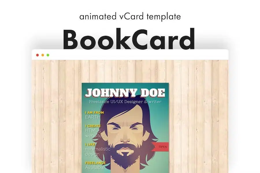 BookCard – 3D Folded vCard Template