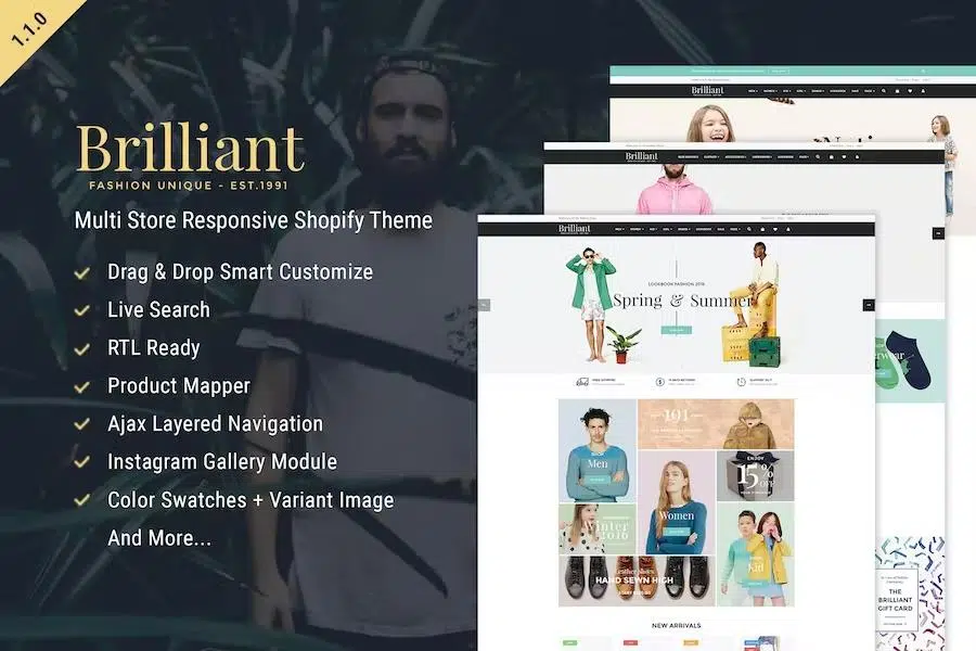 Brilliant – Multi Store Responsive Shopify Theme