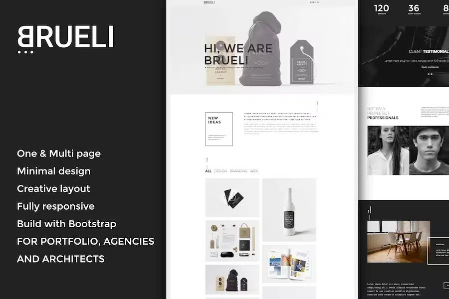 Brueli – Minimal Portfolio Agency Architect Template