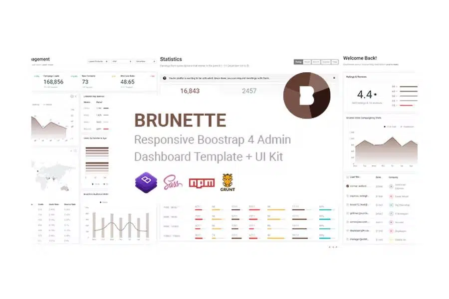 Brunette – Responsive Bootstrap 4 Admin & Powerful UI Kit