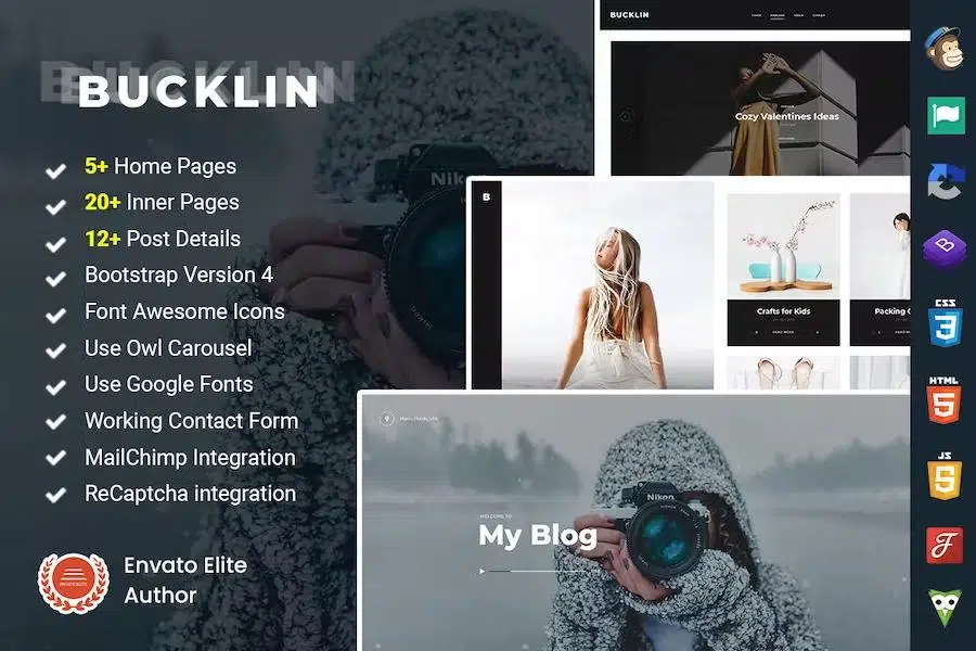 Bucklin – Creative Personal Blog HTML Template