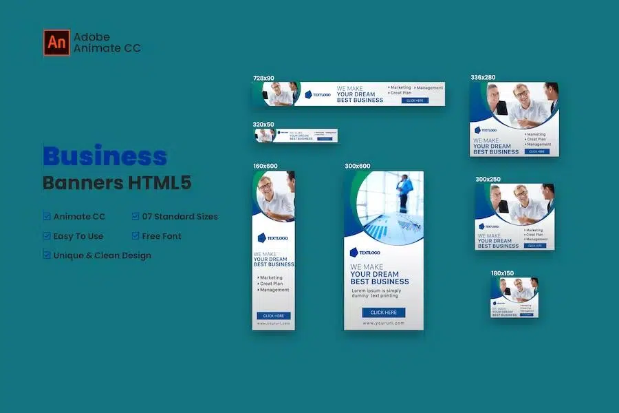 Business Web Banners Ad HTML5 – Animate CC