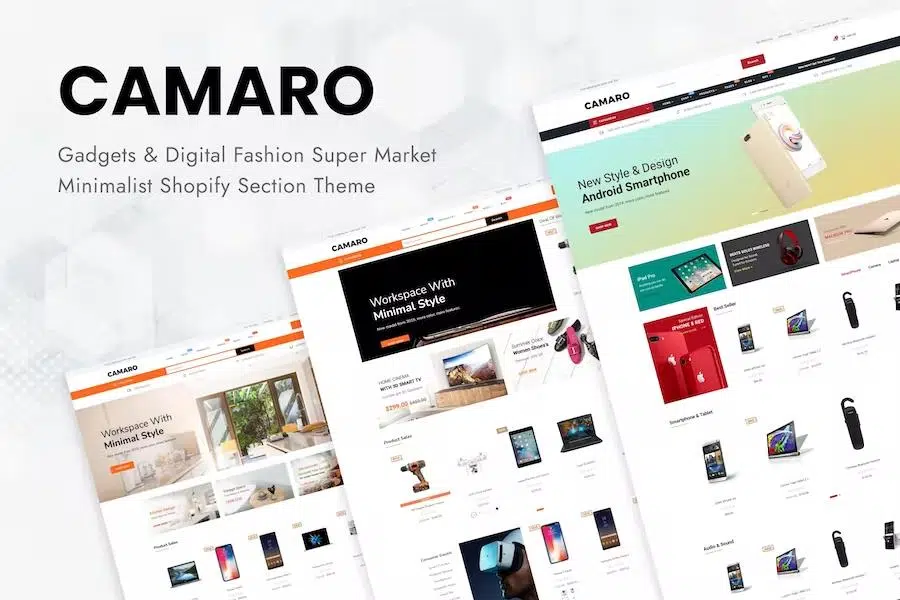 Camaro – Gadgets & Digital Fashion Super Market Minimalist Shopify Section Theme