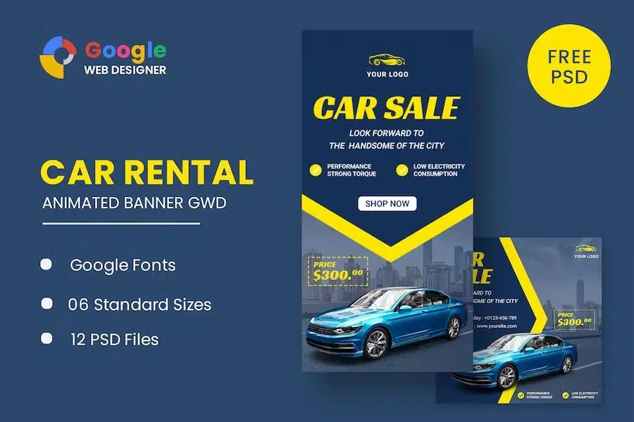 Car Banner HTML5 Banner Ads GWD