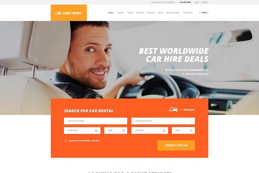 Cars4Rent – Auto Rental & Taxi Service WordPress Theme + RTL