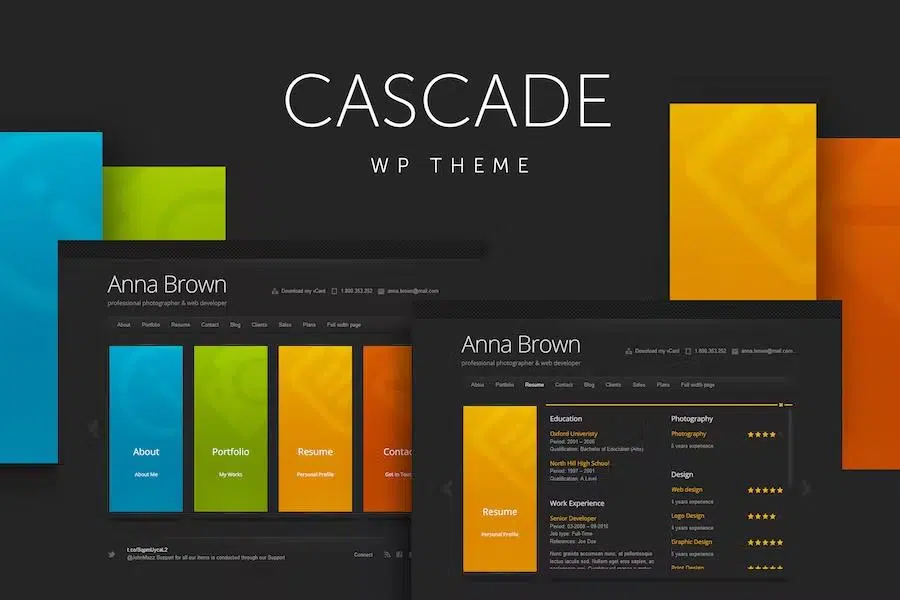 Cascade – Personal vCard WordPress Theme