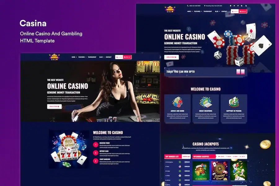 Casina – Online Casino And Gambling HTML Template