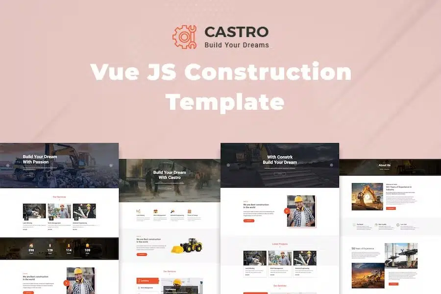 Castro – Construction Company Template VueJS