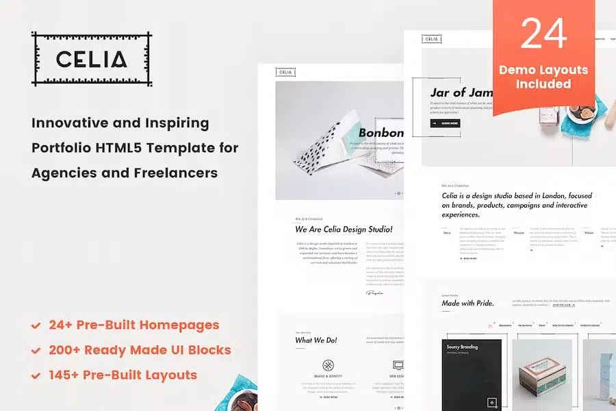 Celia – Innovative and Inspiring Portfolio HTML5 Template for Modern Agencies and Freelancers