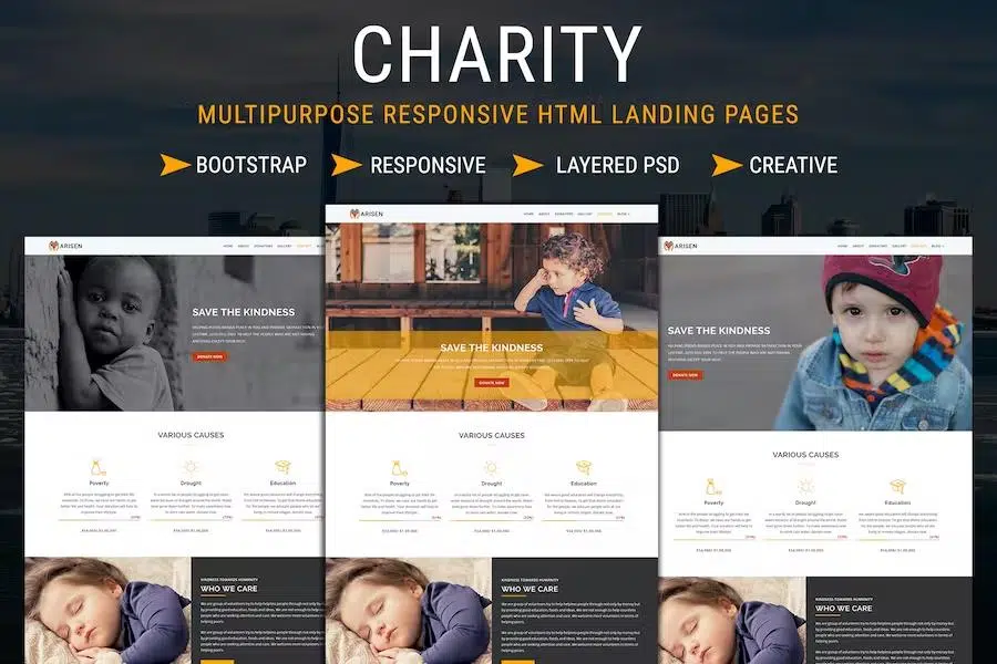 CHARITY – Multipurpose Responsive HTML Landing Pages