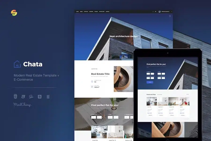 Chata – Modern Real Estate Architecture Template + E-Commerce