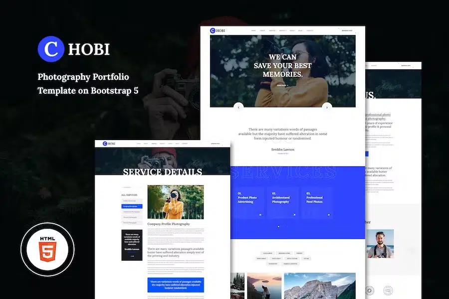 Chobi – Photography Portfolio Template HTML Version on Bootstrap 5