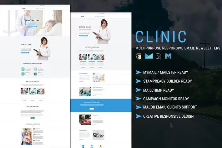 CLINIC – Multipurpose Responsive Email Template with Online StampReady & Mailchimp Builders