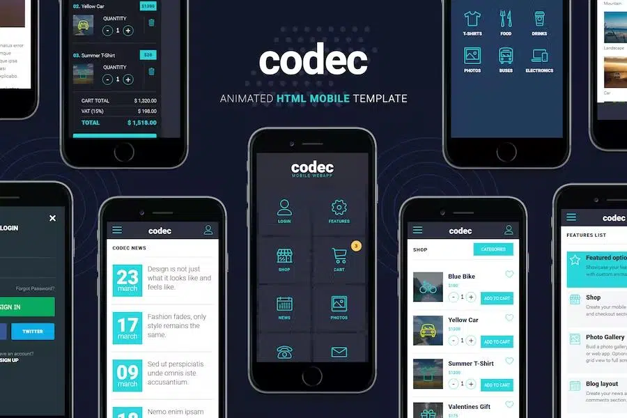 Codec – Mobile HTML Template