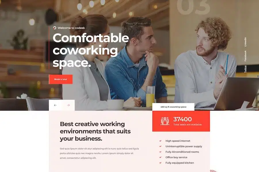 Codesk – Creative Office Space WordPress Theme