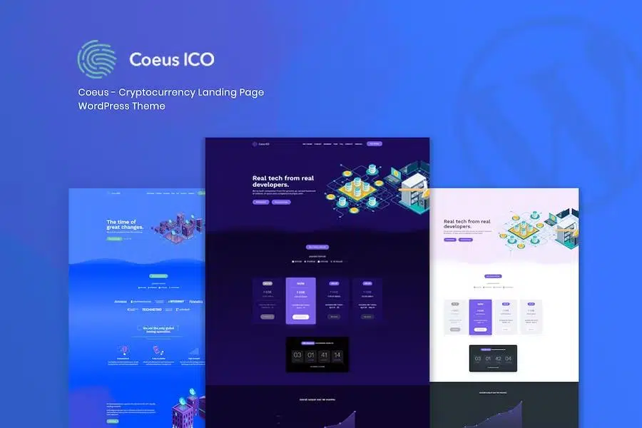 Coeus – Cryptocurrency Landing Page WordPress Theme