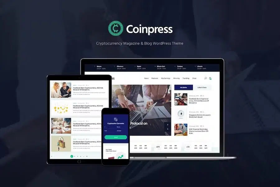 Coinpress – ICO Cryptocurrency Magazine & Blog WordPress Theme 1.0.11