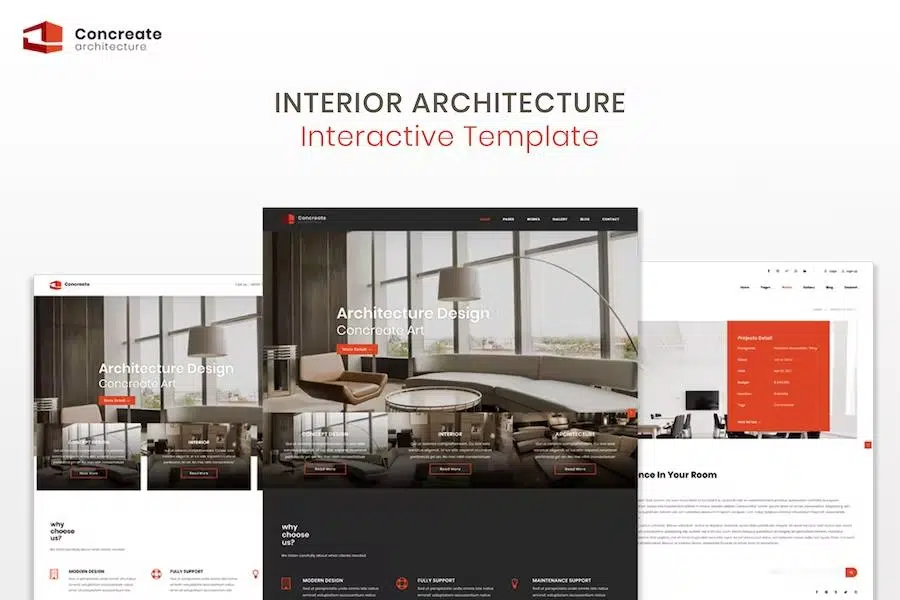 Concreate Interior Architecture Interactive Template