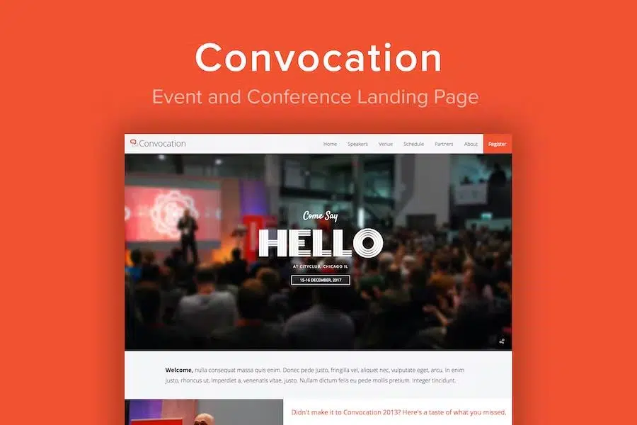 Convocation – Event and Conference Landing Page