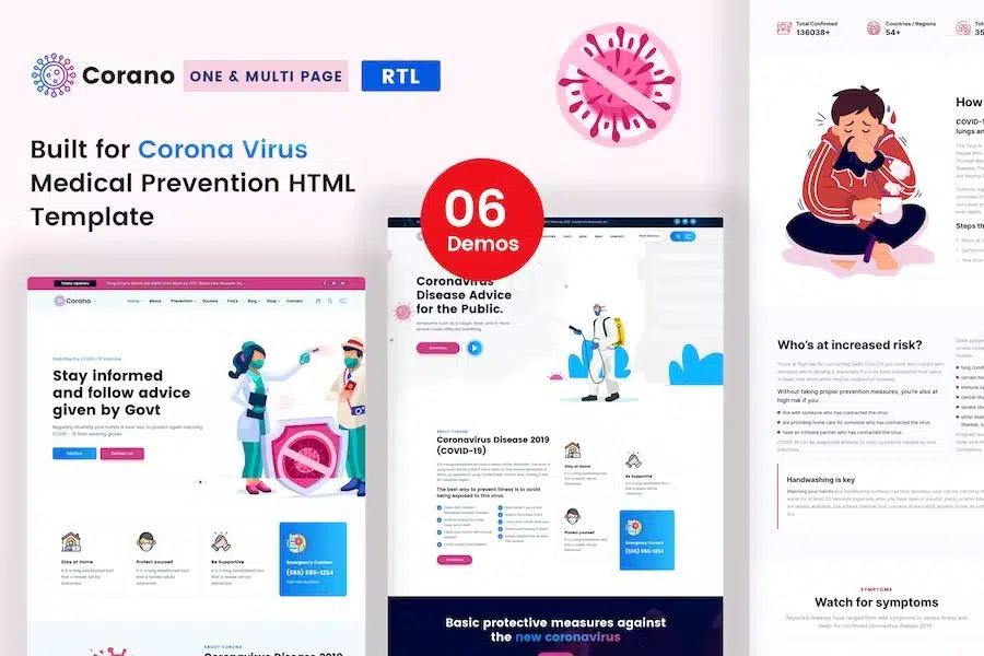 Corano – (COVID-19) Coronavirus Awareness HTML Template