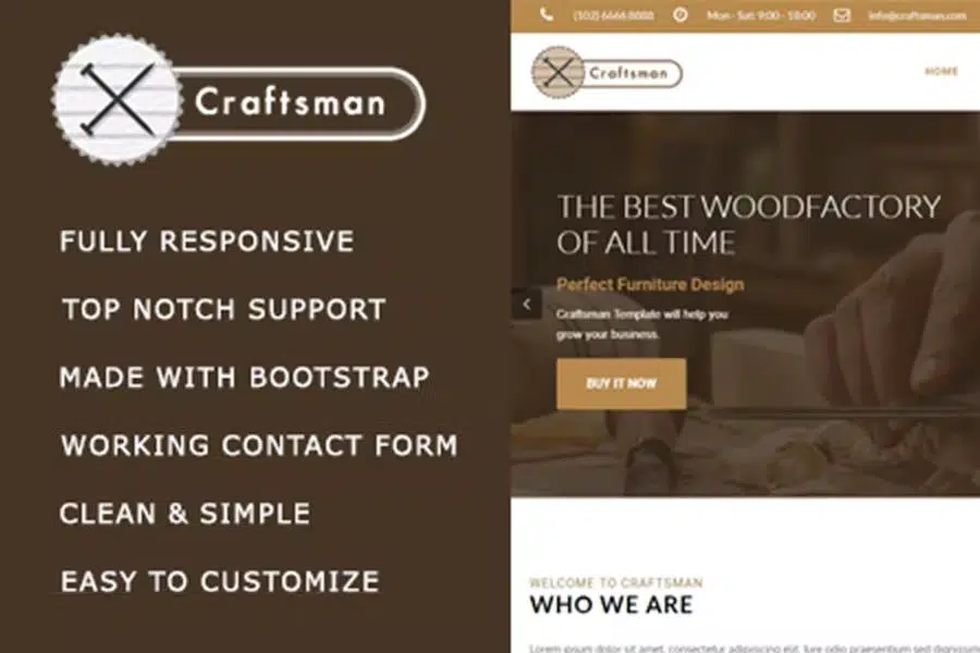 Craftsman – Carpentry Woodwork HTML Template