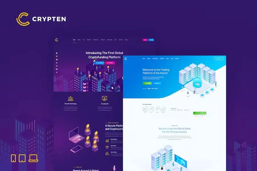 Crypten – Cryptocurrency & ICO HTML Template