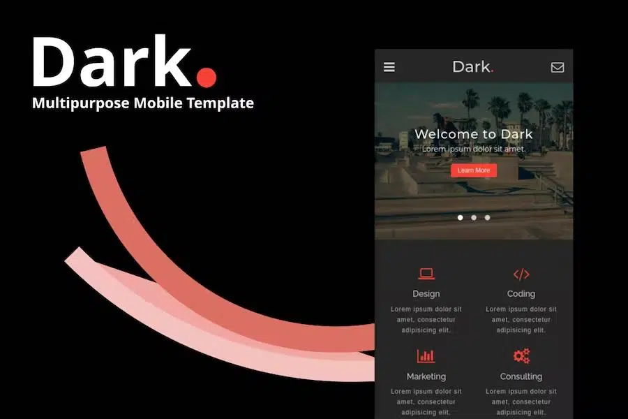 Dark – Multipurpose Mobile Template