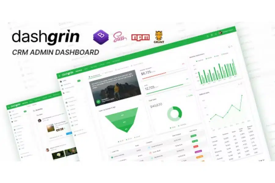 Dashgrin – Bootstrap 4 Responsive Admin Dashboard Template + UI Kit