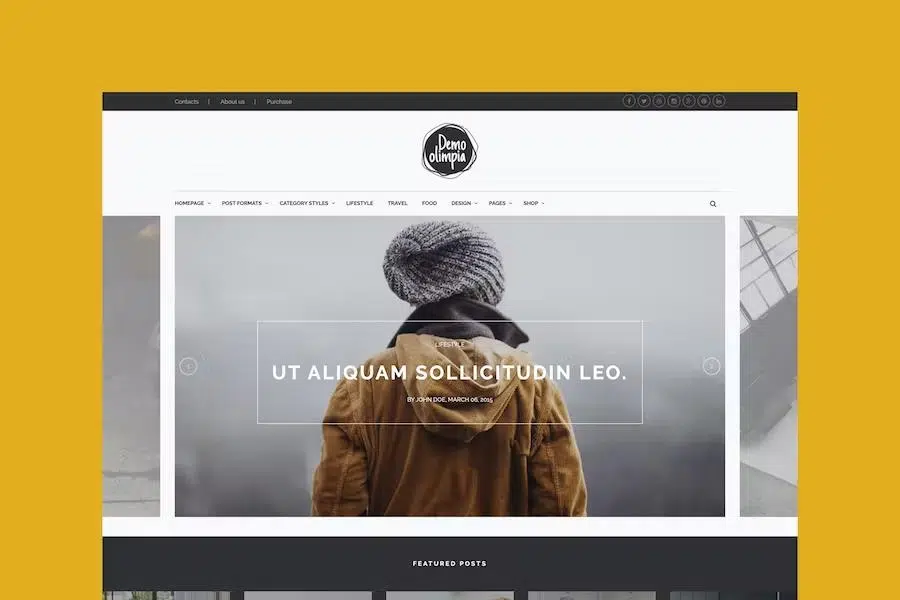 Demo Olimpia – Personal Blog HTML Template