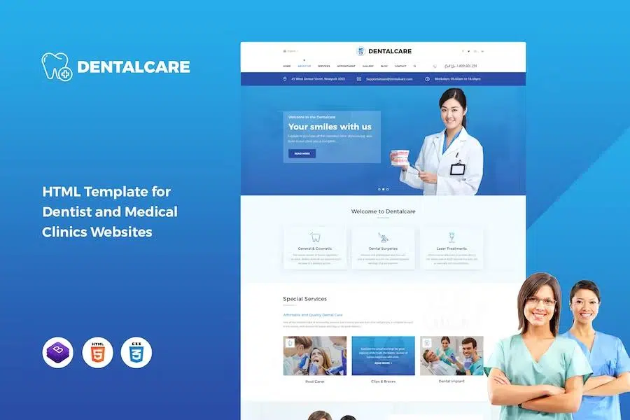 Dental Care – HTML Template For Dentist and Medical Clinics