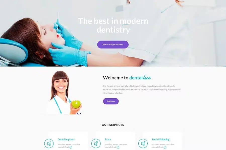 Dentalux – Dentist & Healthcare Site Template