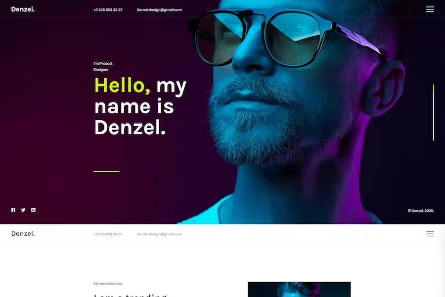 Denzel. – Onepage Personal HTML Template